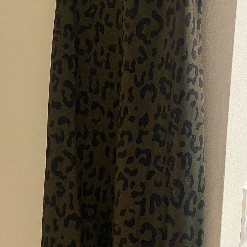 Calvin Klein Leopard Print Dress - Green and Black